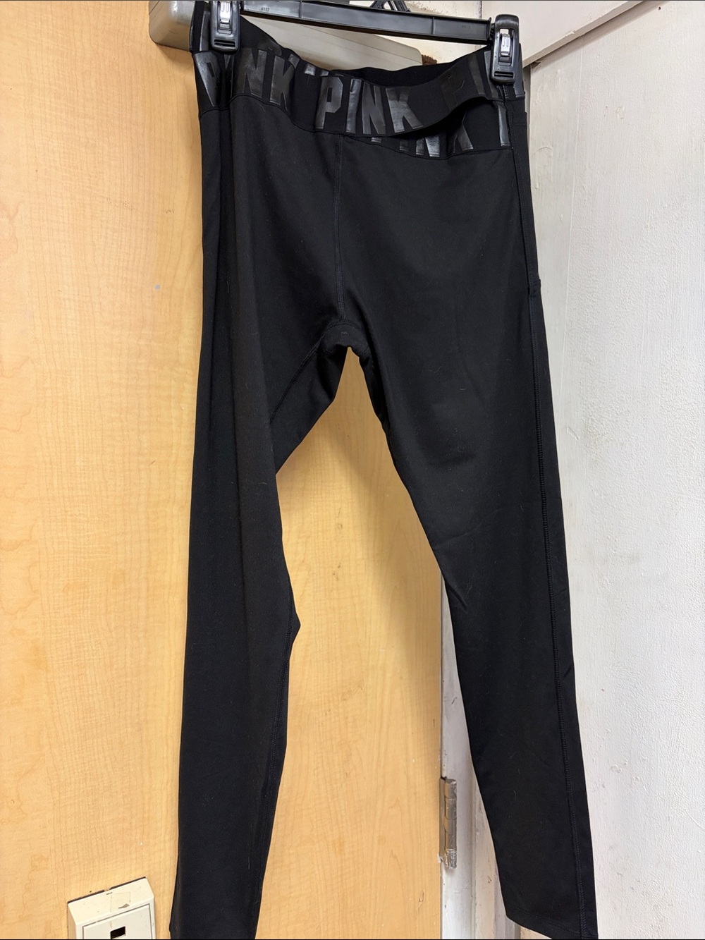 PINK Victoria's Secret Black Logo Waistband Leggings
